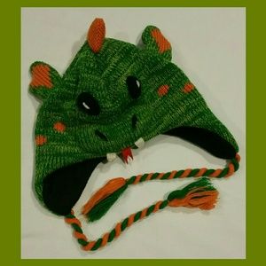 ADULT SIZE ADORABLE DRAGON HAT W/ 3D SPIKES & EARS